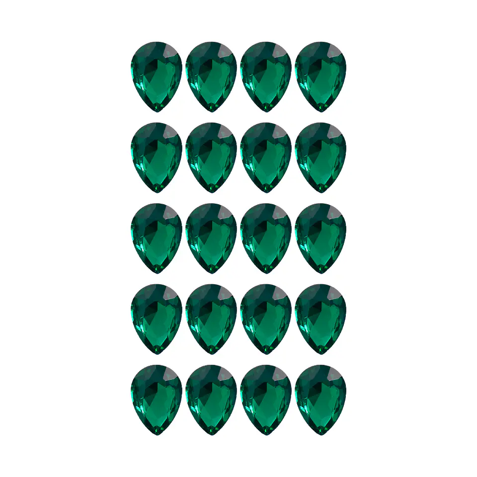 Strass Gota 10x14mm Verde Esmeralda 2