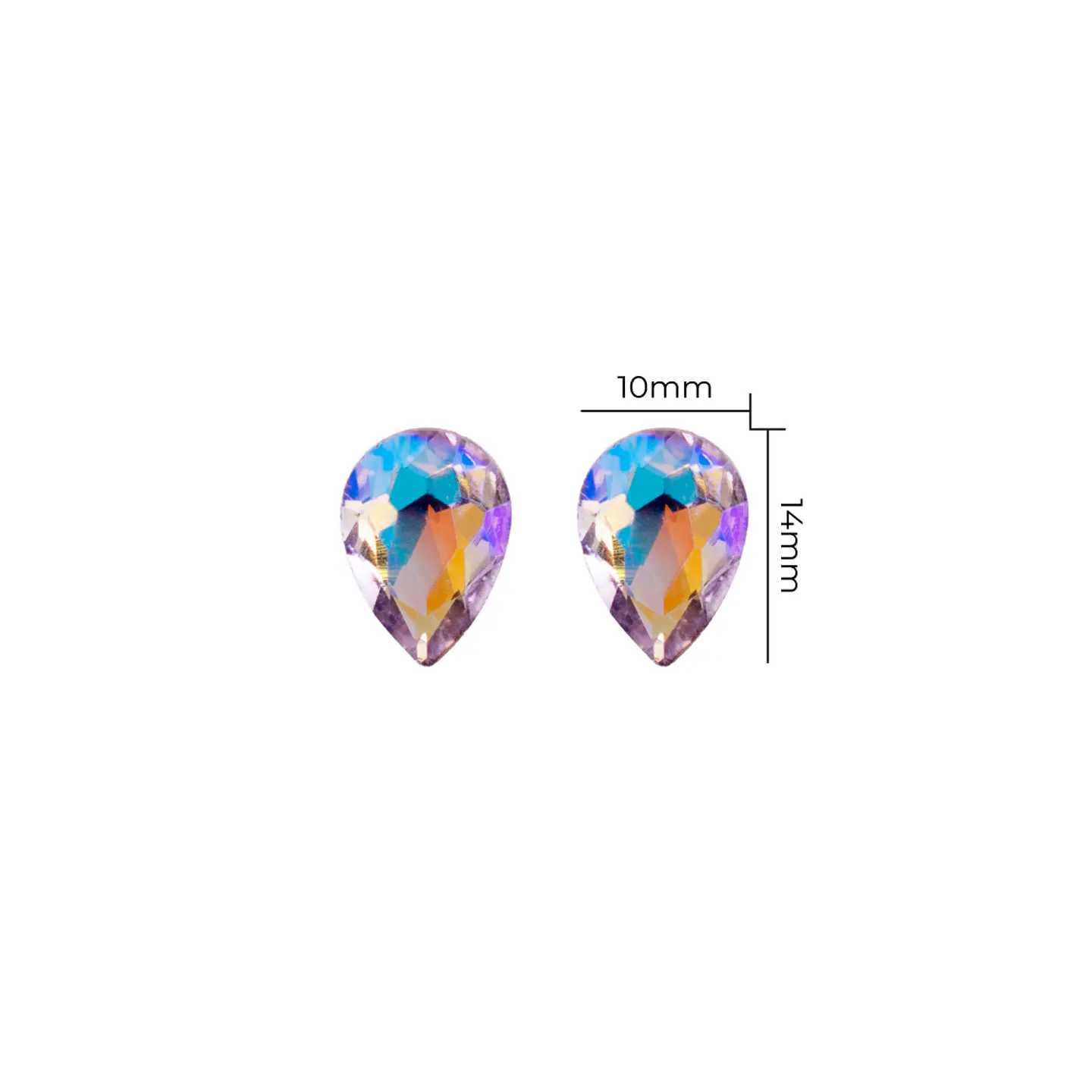 Strass Gota 10x14mm Morado Tornasolado 1