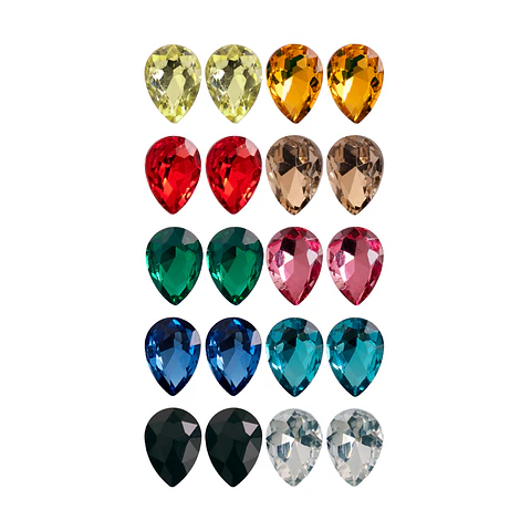 Strass Gota 10x14mm Colores Mixtos