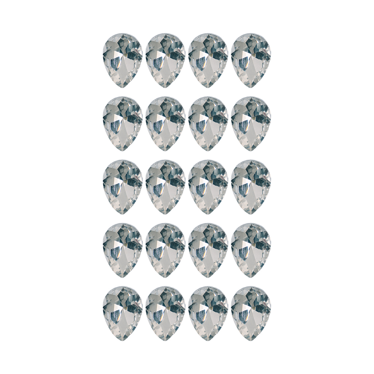 Strass Gota 10x14mm Transparente 2