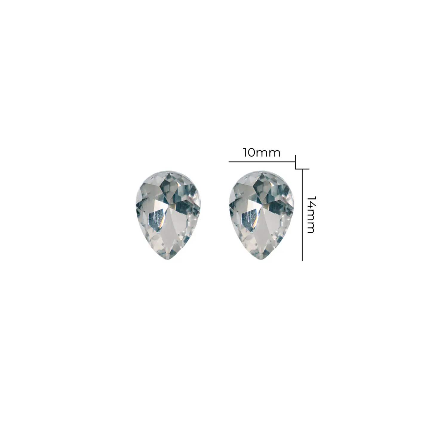 Strass Gota 10x14mm Transparente 1