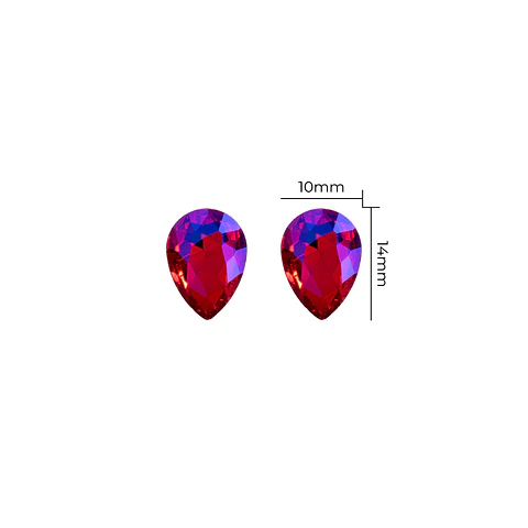 Strass Gota 10x14mm Fucsia Tornasolado
