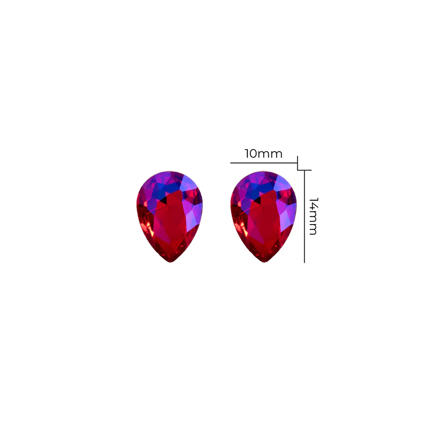 Strass Gota 10x14mm Fucsia Tornasolado 1