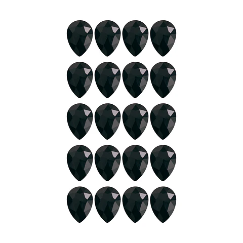 Strass Gota 10x14mm Negro