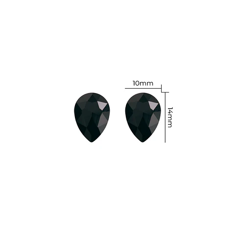 Strass Gota 10x14mm Negro