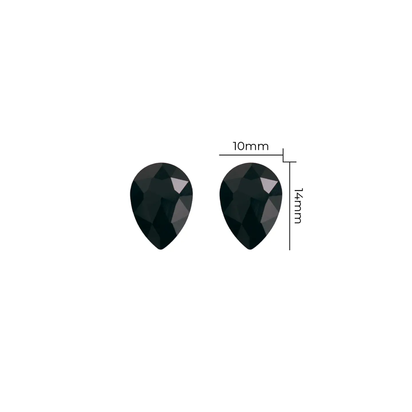 Strass Gota 10x14mm Negro 1