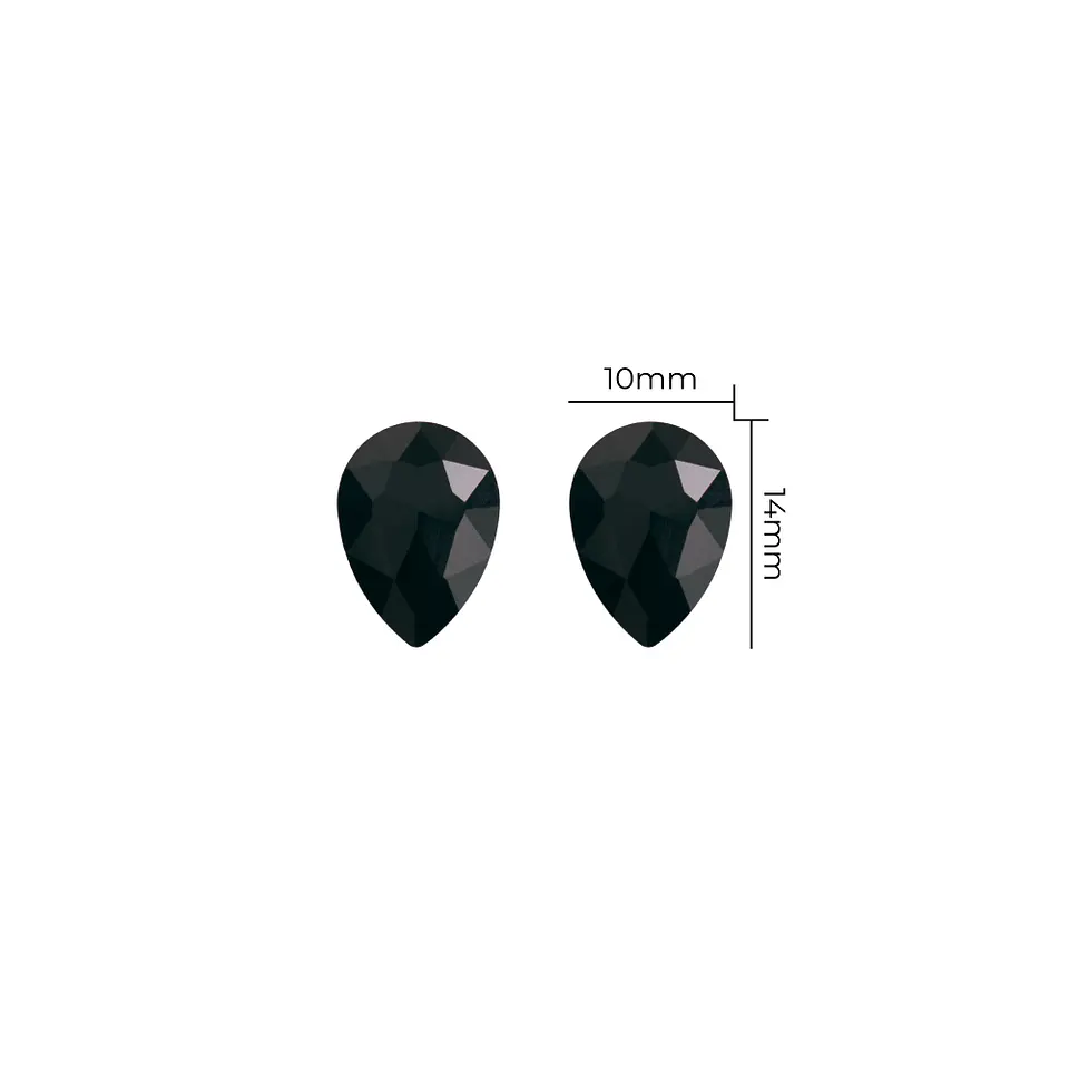 Strass Gota 10x14mm Negro 1