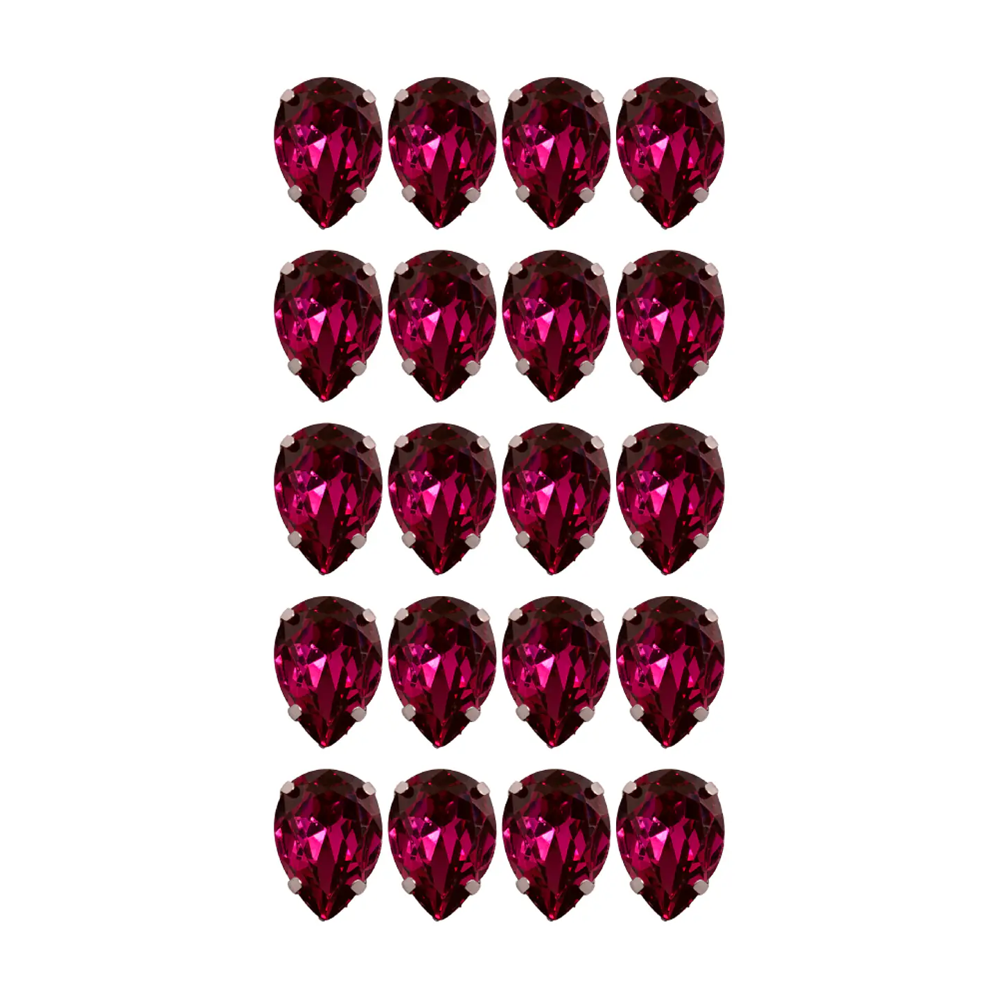 Strass Gota 10x14mm Magenta Oscuro 2