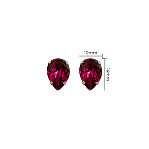 Strass Gota 10x14mm Magenta Oscuro