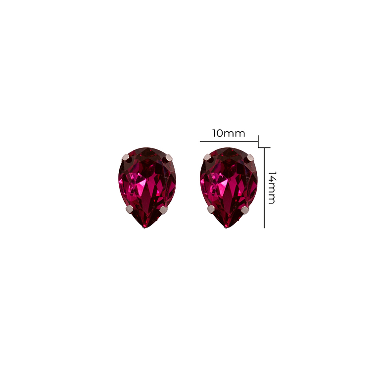 Strass Gota 10x14mm Magenta Oscuro 1