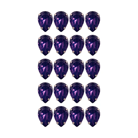 Strass Gota 10x14mm Morado