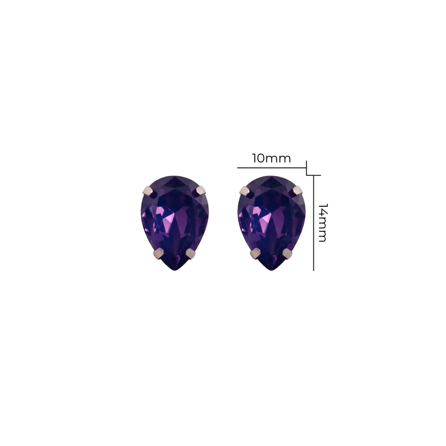 Strass Gota 10x14mm Morado 1