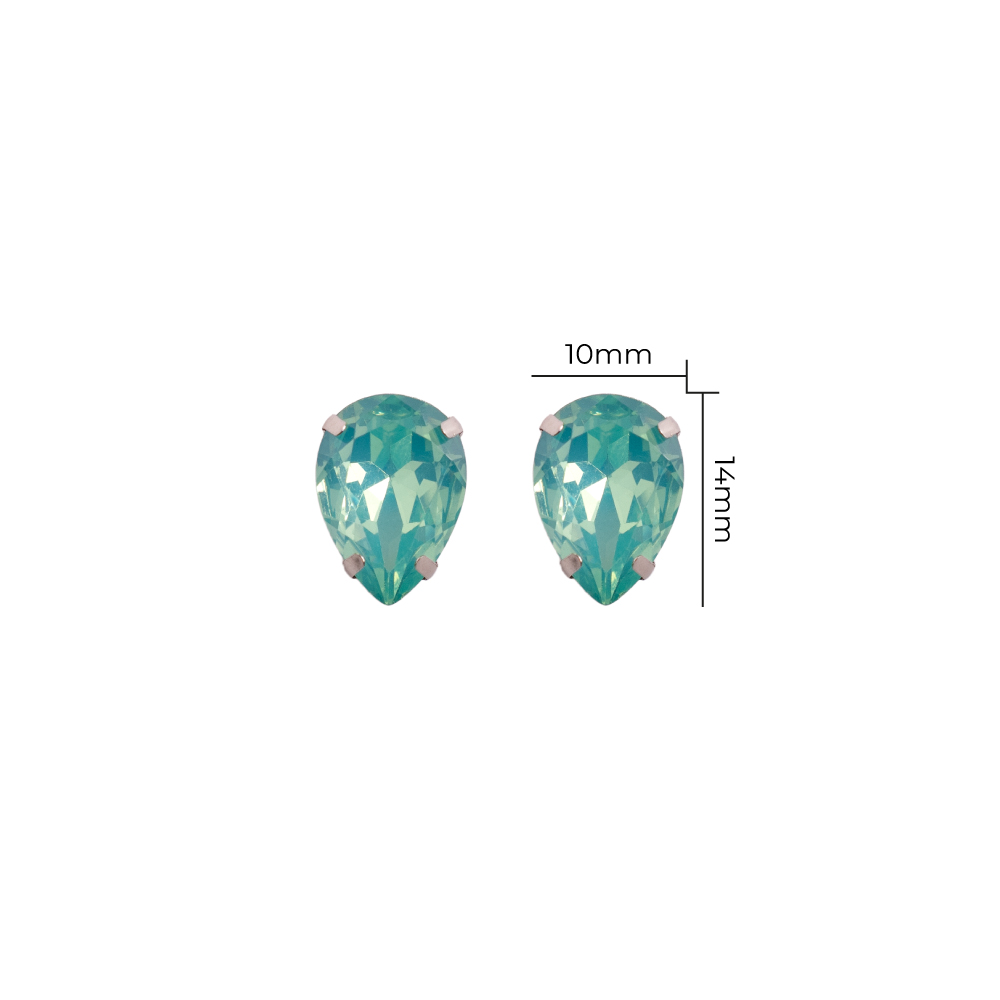 Strass Gota 10x14mm Menta