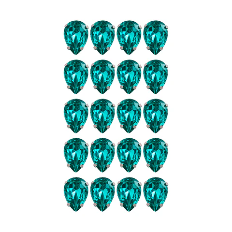Strass Gota 10x14mm Turquesa