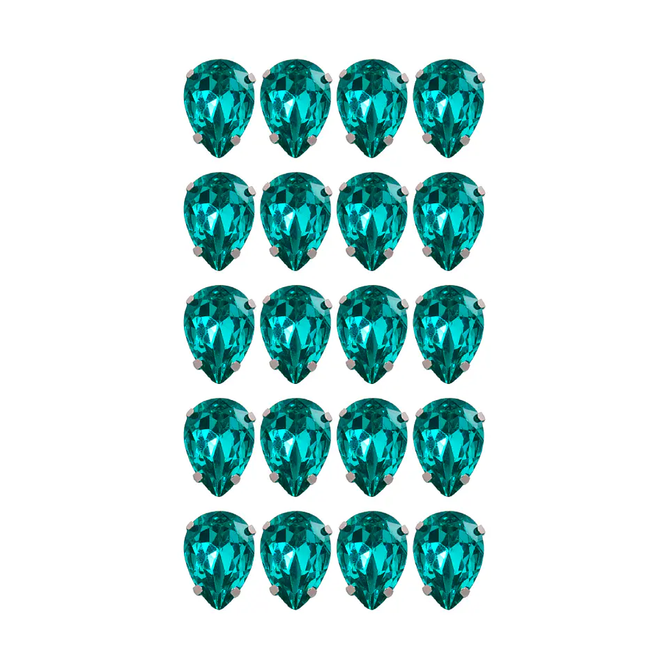 Strass Gota 10x14mm Turquesa 2