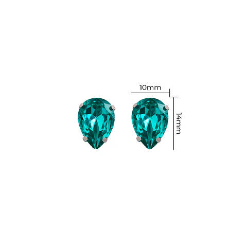 Strass Gota 10x14mm Turquesa