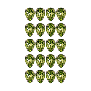 Strass Gota 10x14mm Verde