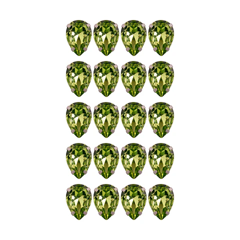 Strass Gota 10x14mm Verde