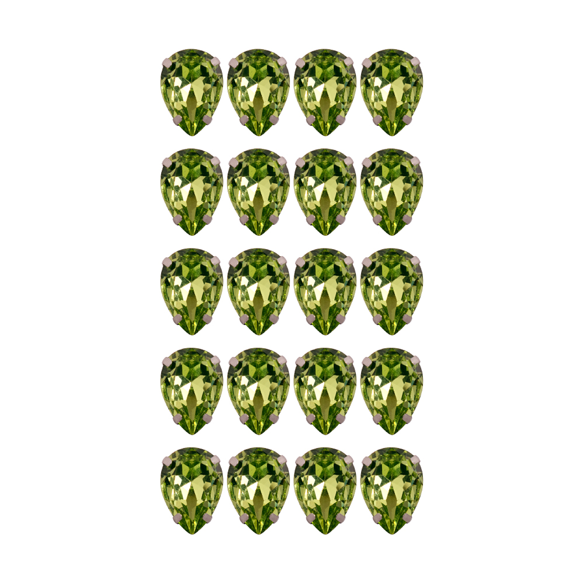Strass Gota 10x14mm Verde 2