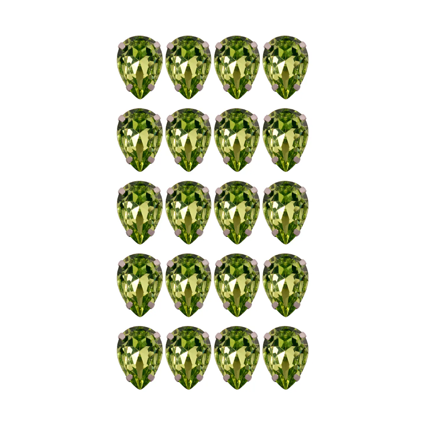 Strass Gota 10x14mm Verde 2