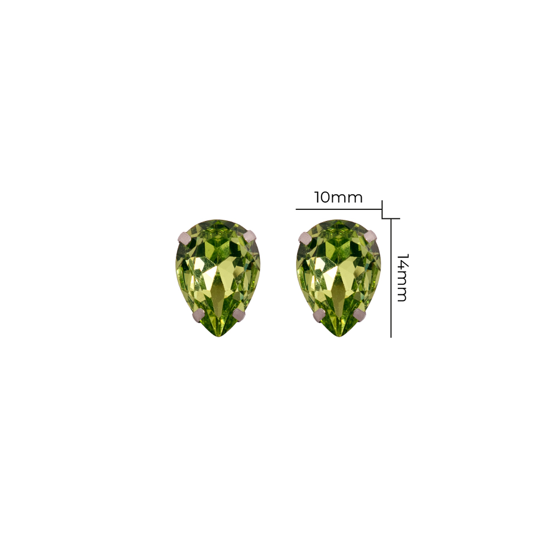 Strass Gota 10x14mm Verde 1