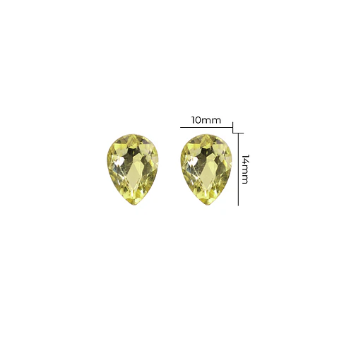 Strass Gota 10x14mm Amarillo Claro