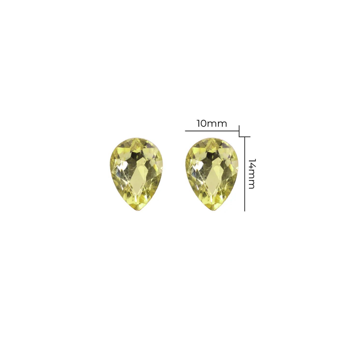 Strass Gota 10x14mm Amarillo Claro 1