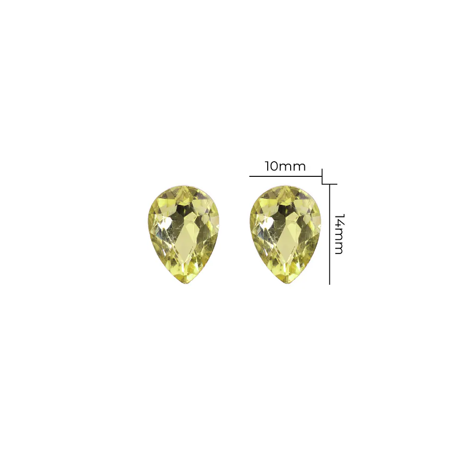 Strass Gota 10x14mm Amarillo Claro 1