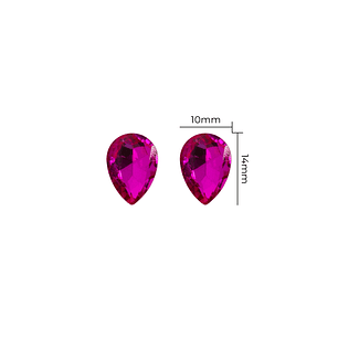 Strass Gota 10x14mm Fucsia