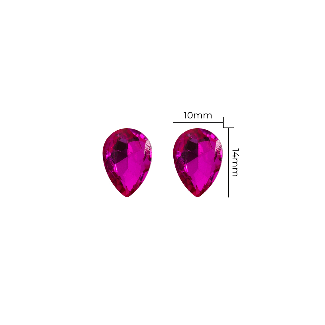 Strass Gota 10x14mm Fucsia 1