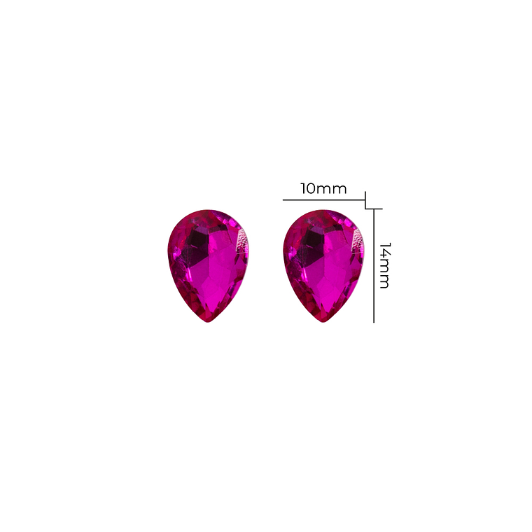 Strass Gota 10x14mm Fucsia 1