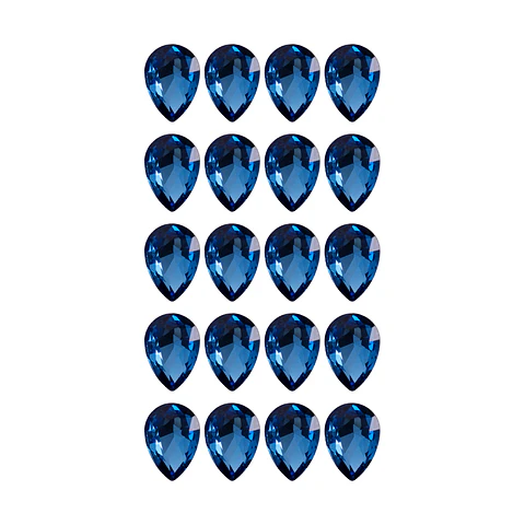 Strass Gota 10x14mm Azul Zafiro
