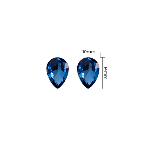 Strass Gota 10x14mm Azul Zafiro