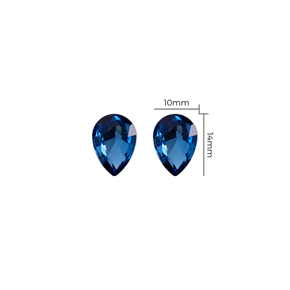 Strass Gota 10x14mm Azul Zafiro 1