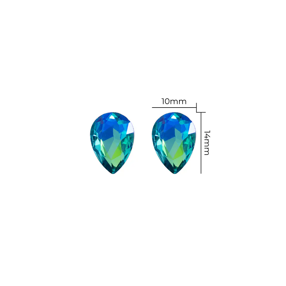 Strass Gota 10x14mm Calipso Tornasolado 1