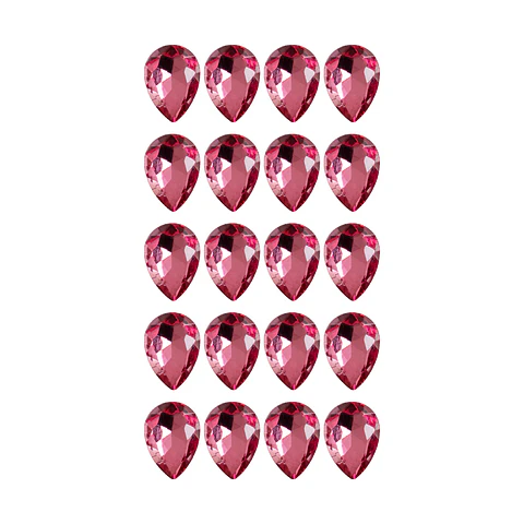 Strass Gota 10x14mm Rosado