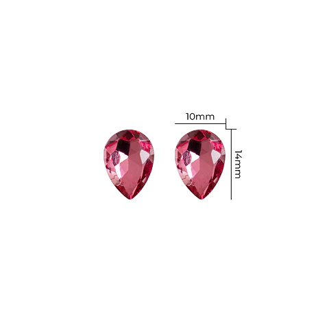 Strass Gota 10x14mm Rosado