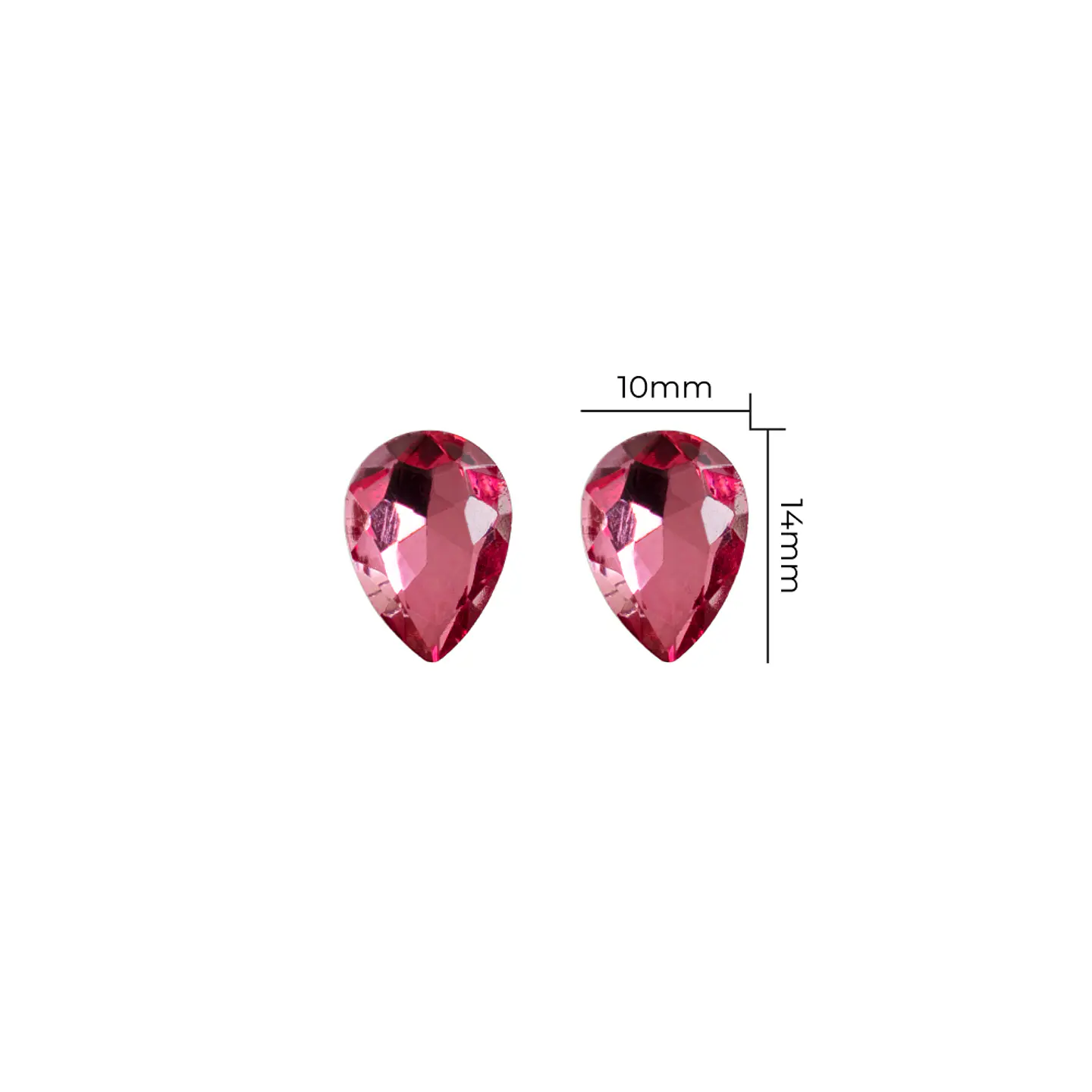 Strass Gota 10x14mm Rosado 1