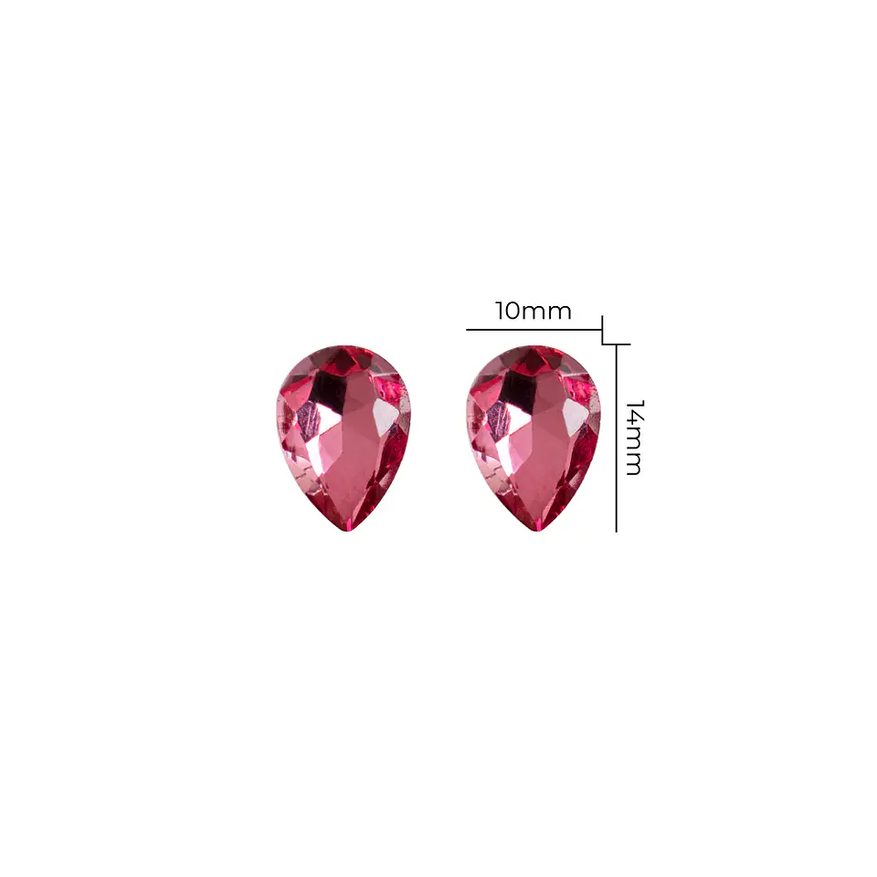 Strass Gota 10x14mm Rosado 1