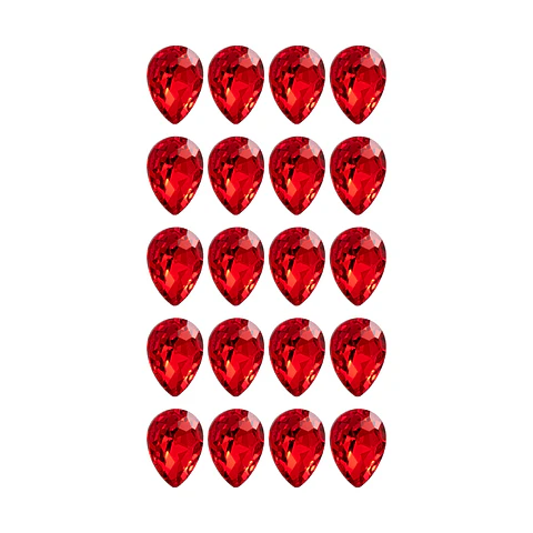 Strass Gota 10x14mm Rojo