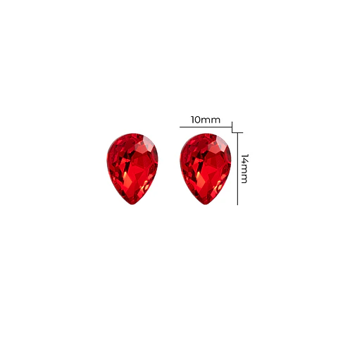 Strass Gota 10x14mm Rojo