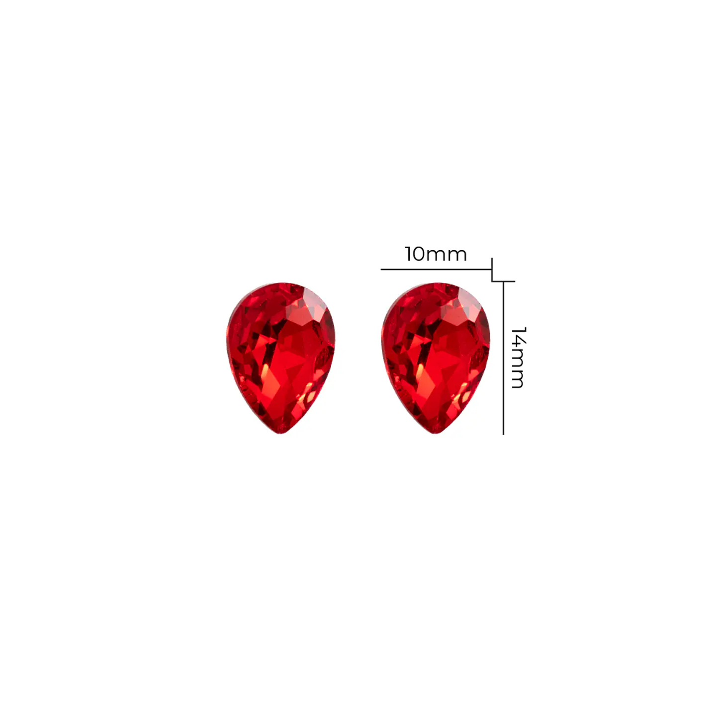 Strass Gota 10x14mm Rojo 1
