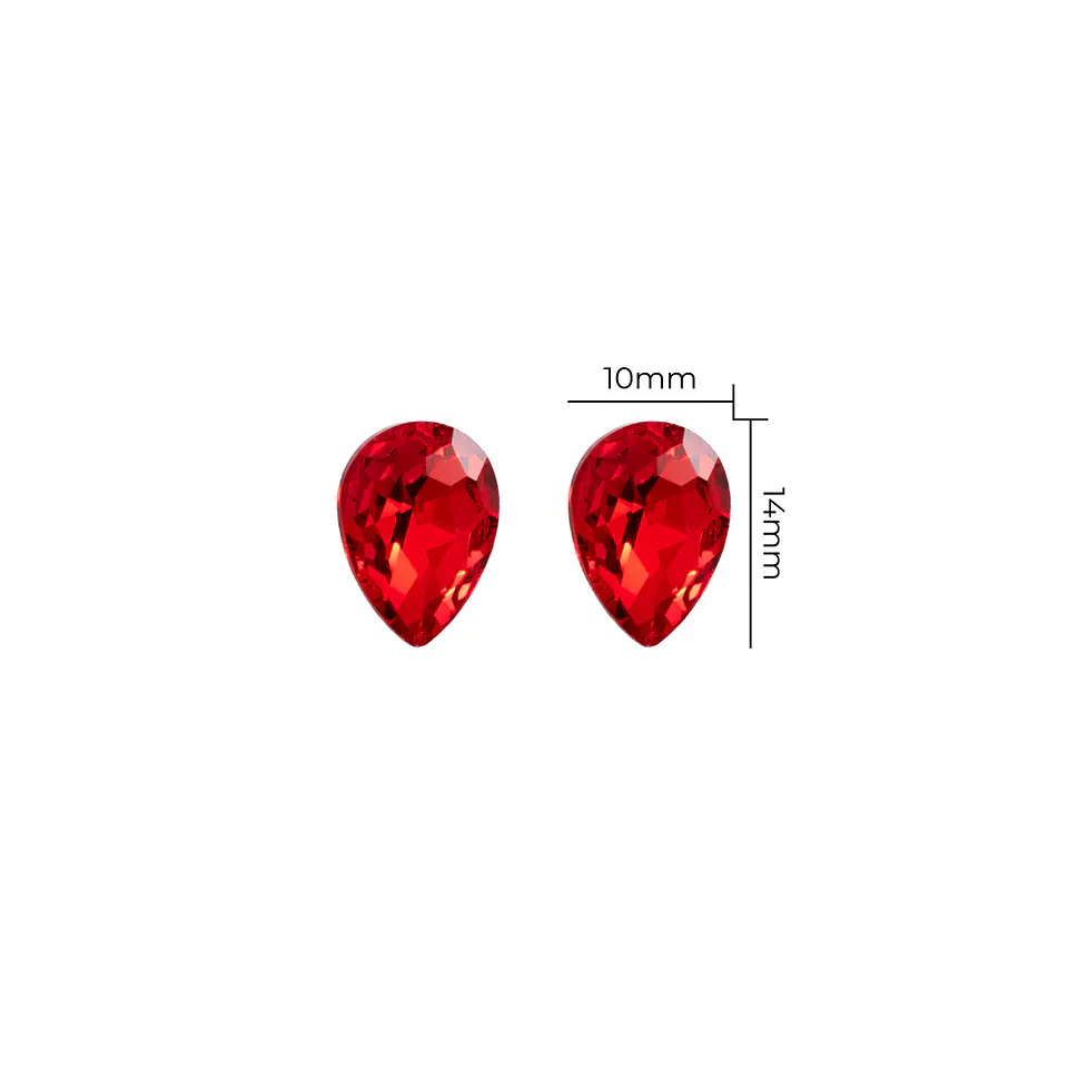 Strass Gota 10x14mm Rojo 1