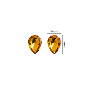 Strass Gota 10x14mm Amarillo Oro