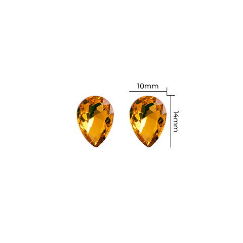 Strass Gota 10x14mm Amarillo Oro