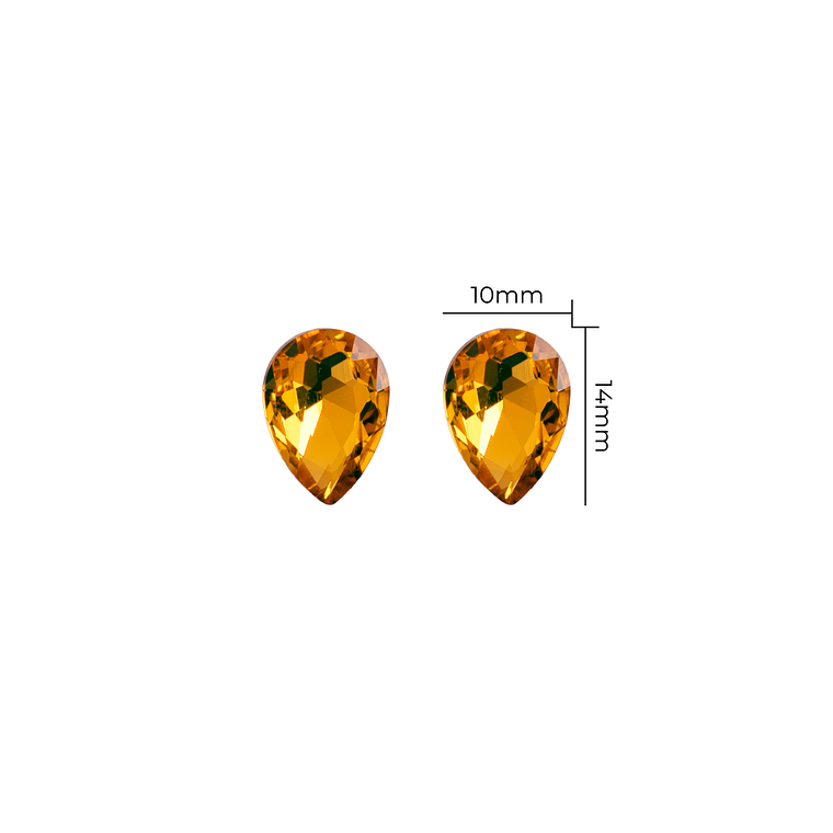 Strass Gota 10x14mm Amarillo Oro 1