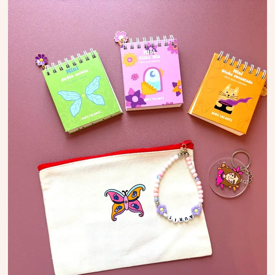 Pack 3 mini libros para colorear - Aura Colores 1