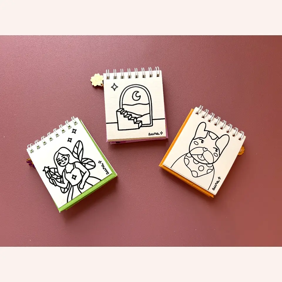 Pack 3 mini libros para colorear - Aura Colores 2