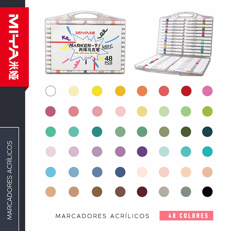 Set 48 marcadores acrílicos - MIYA  2