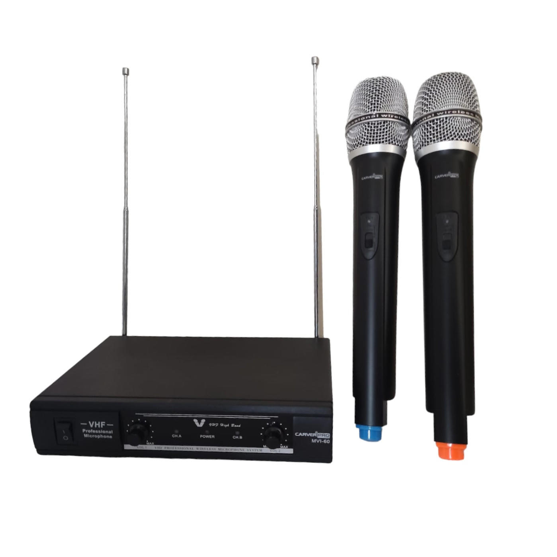 Set 2 microfonos inalambricos VHF CarverPro MVI-60/CS